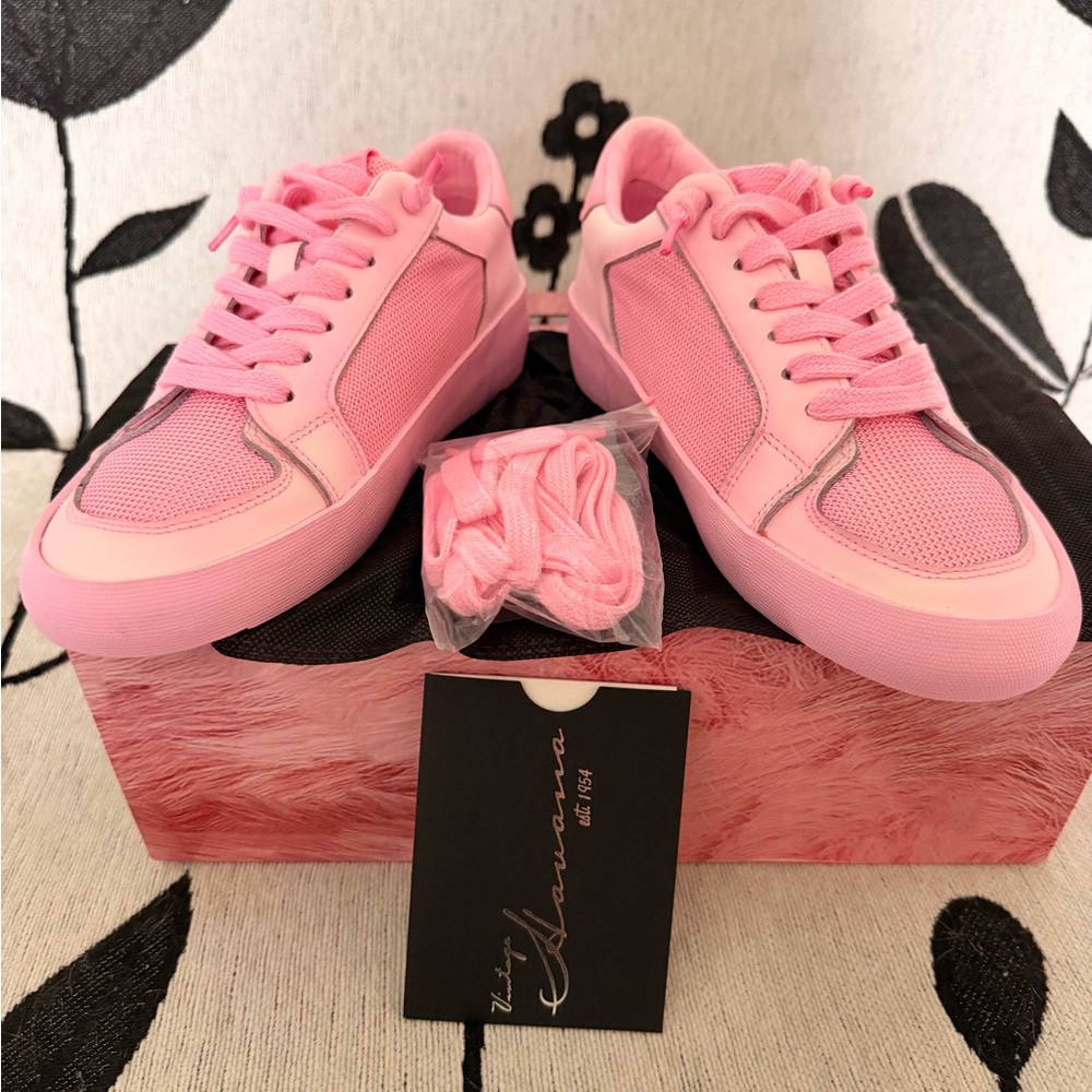 Vintage Havana Pink Lace-Up Women's Sneakers